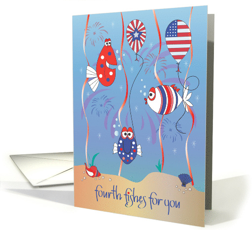 Hand Lettered Fourth of July Fishes Patriotic Fish... (1895156)