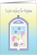 Hand Lettered Easter Away at College for Nephew Bunny in Window card