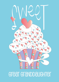 Hand Lettered Sweetest Day Sweet Cupcake for Great Granddaughter