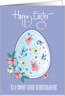 Hand Lettered Easter Great Granddaughter Floral Egg and Spring Flowers card