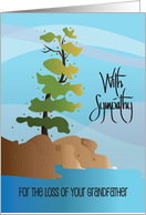 Hand Lettered With Sympathy for Loss of Grandfather Tree on Rock card