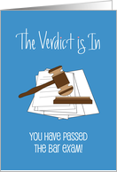 Hand Lettered The Verdict is In You’ve Passed the Bar Exam with Gavel card