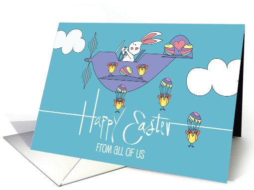 Hand Lettered Easter From All of Us Bunny in Plane... (1897238)