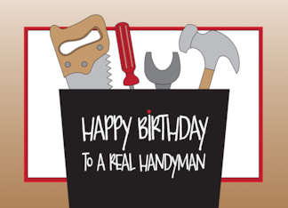 Birthday for Handyman or Carpenter with Bucket of Handyman Tools