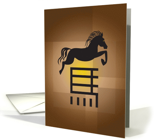 2026 Chinese New Year of the Horse with Leaping Horse Silhouette card