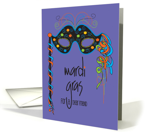Hand Lettered Mardi Gras for Dear Friend Black Ornate... (1898308)