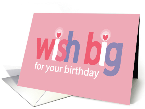 Valentine Birthday Wish Big with Red Hearts and Large Letters card