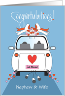 Hand Lettered Wedding with Decorated Car and Custom Relationship card