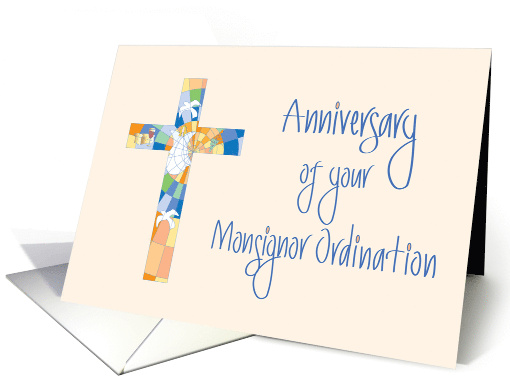 Hand Lettered Anniversary of Monsignor Ordination Stained... (1899442)
