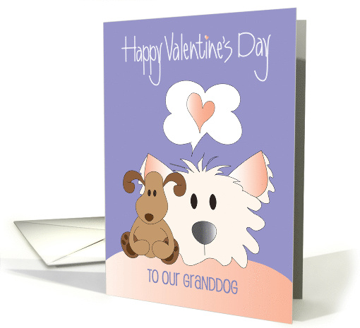 Hand Lettered Valentine for Granddog Fluffy Dog with Toy... (1899572)
