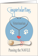 Hand Lettered Congratulations for Passing Veterinary NAVLE Exam card