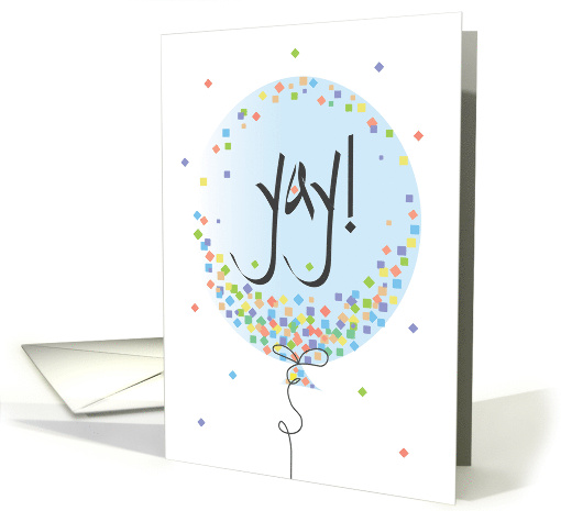 Hand Lettered Yay Congratulations Balloon for Academic... (1901188)