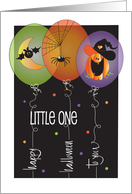 Hand Lettered Halloween for Kids Three Balloons with Spooky Images card