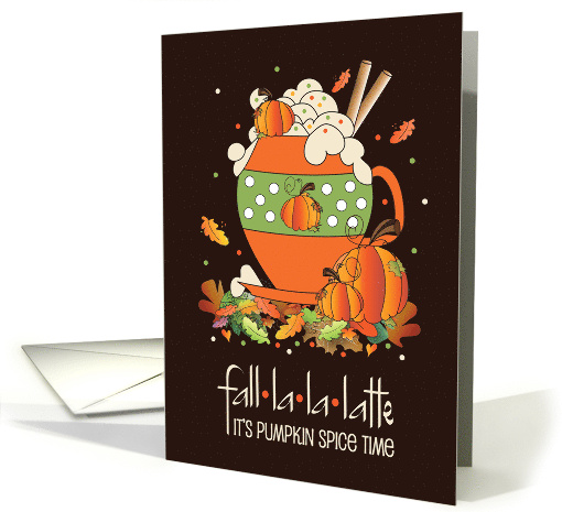 Hand Lettered Halloween Fall Orange Cup of Latte Fall La... (1902326)