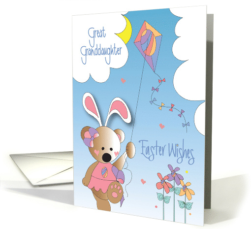 Hand Lettered Easter Great Granddaughter Bear Flying Kite... (1902656)