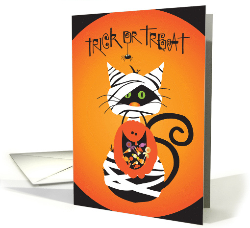 Hand Lettered Trick or Treat Mummy Black Cat Pumpkin Full... (1902676)