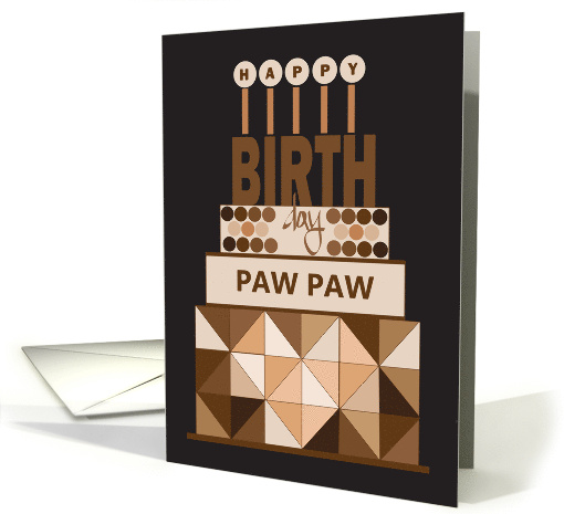 Hand Lettered Birthday for Paw Paw Grandpa with Stacked... (1903816)