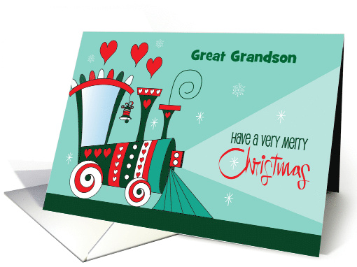 Hand Lettered Christmas Red and Green Engine Custom Relationship card