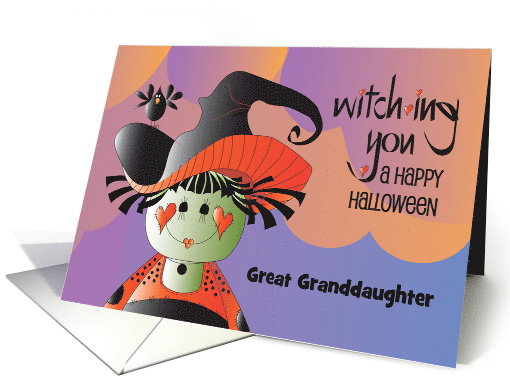 Hand Lettered Witching You Cute Witch in Large Hat Custom... (1904130)