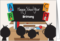 Hand Lettered Back to Elementary School Custom Name on Blackboard card