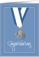 Hand Lettered Silver Beaver Award Blue and White Ribbon and Beaver card
