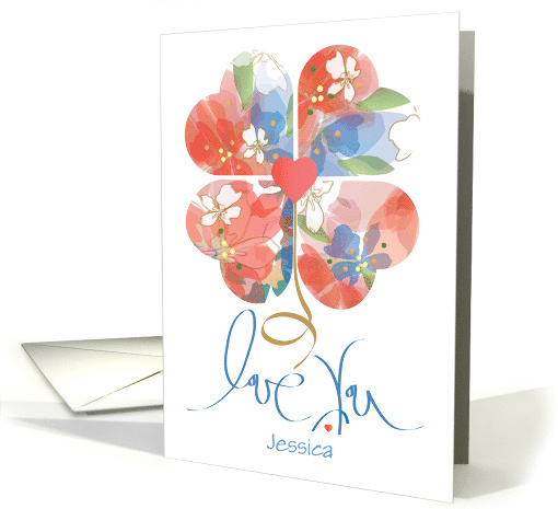 Hand Lettered Mother's Day Love You Heart Flowers with... (1905334)