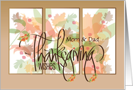 Hand Lettered Thanksgiving Trio of Leaf Panels Custom Relationship card