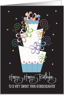 Hand Lettered Birthday for Sweet Teen Granddaughter Decorated Cake card