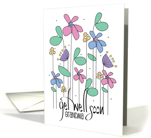 Hand Lettered Get Well Soon for Grandma with Vertical... (1905830)