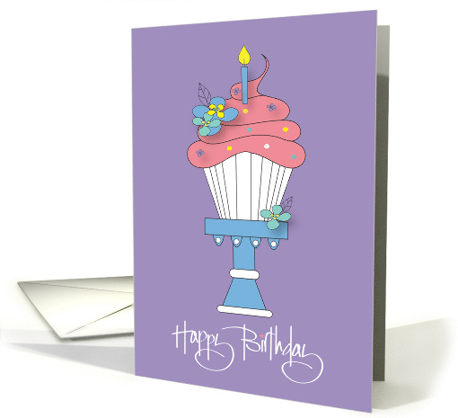 Hand Lettered Birthday for Sweetheart Pink Cupcake on... (1907176)