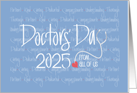 Hand Lettered Doctors’ Day 2025 From All of Us Stethoscope and Heart card
