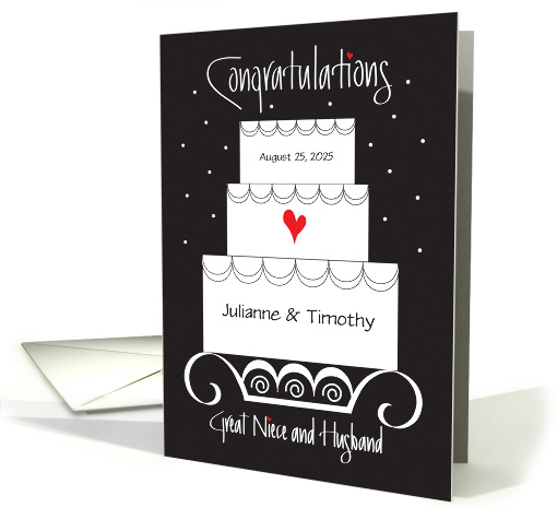 Hand Lettered Wedding Great Niece and Husband Custom... (1907440)