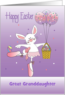 Hand Lettered Easter Bunny Basket and Balloons Custom Relationship card