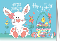 Hand Lettered Easter White Bunny Egg Basket Great Great Granddaughter card