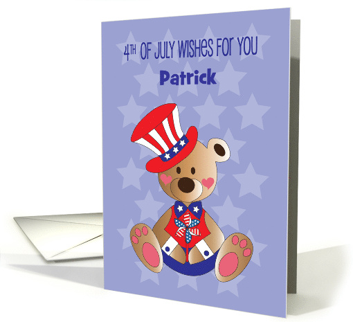 4th of July Patriotic Bear Tall Striped Hat with Stars... (1910168)
