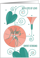 Hand Lettered Mother’s Day Grandma Pink Morning Glories Lots of Love card