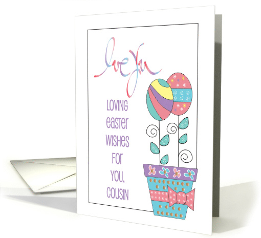 Hand Lettered Easter for Cousin Flower Pot Colored Easter... (1910426)