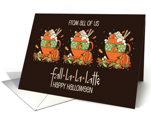 Hand Lettered Halloween Fall La La La Latte Three Cups... (1911258)