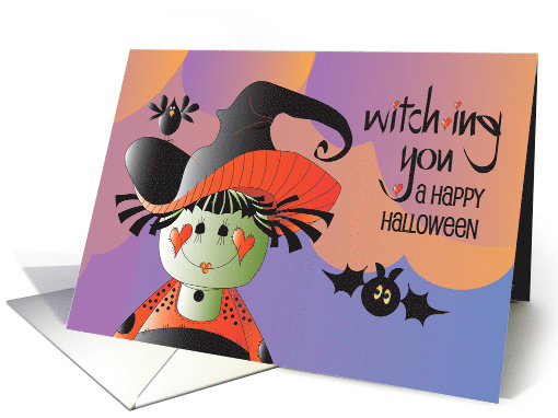 Hand Lettered Witching You a Happy Halloween Witch Girl... (1911516)