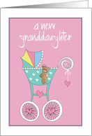 Hand Lettered Becoming Grandparents to a New Granddaughter Stroller card