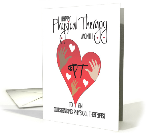 Hand Lettered Physical Therapy Month PT with Heart Filled... (1911856)