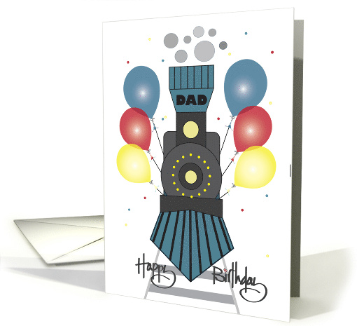 Hand Lettered Birthday Old Fashioned Train Dad's Birthday... (1913090)