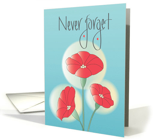 Hand Lettered Remembrance Day Never Forget Three Red... (1913460)