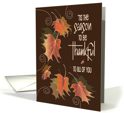 Hand Lettered Season to Be Thankful Thanksgiving Leaves... (1914166)