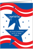 Hand Lettered Patriotic Commission Congratulations U.S. Army Officer card