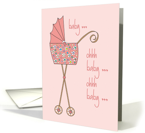 Hand Lettered Baby Ohhh Baby Ohhh Baby Pink Stroller Baby... (1915424)