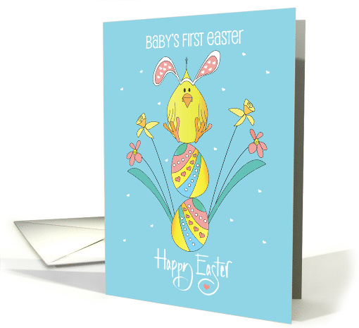 Hand Lettered Baby's First Easter Chick with Ears Two... (1916384)