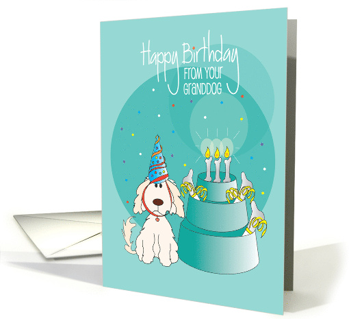 Hand Lettered Birthday from Granddog Dog in Party Hat and... (1916588)