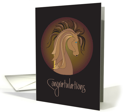 Hand Lettered Congratulations on New Horse with Stylized... (1916608)