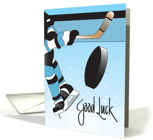 Hand Lettered Good Luck with Ice Hockey Game Player and... (1916892)